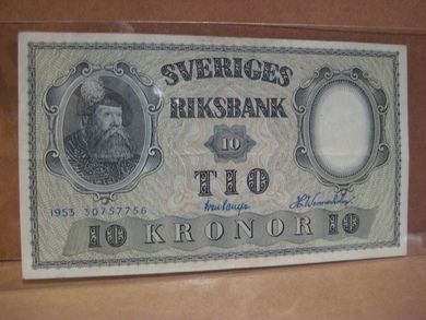 1953 30757756 10 KRONOR pen med brett
