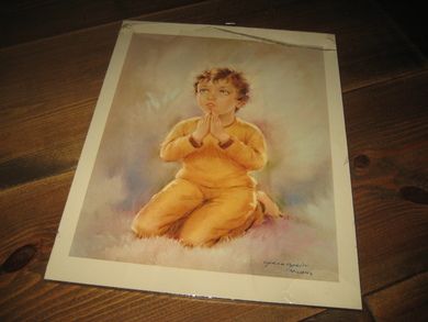 Ubrukt bilde på plate ca 23*29 cm stort GUTT 60 tallet