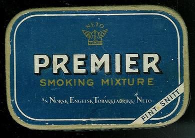 PREMIER SMOKING MIXTURE. FINT SNITT. Fra Norsk Engelsk Tobaksfabrik. NETO.