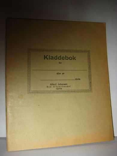 Ubrukt kladdebok fra Alfred Johansen Bok & Papirhandel Gjøvik 70 tallet