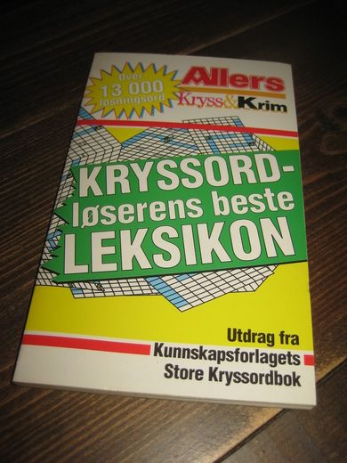 KRYSSORD løserens beste LEKSIKON. 1997.