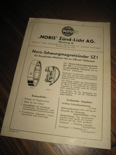 Noris Schwungmagnetzunder SZ1 1952