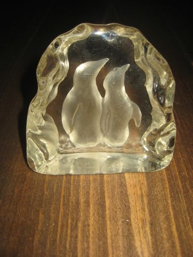 Pingviner i glass pen pynteting