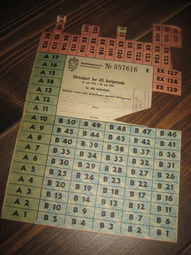 Ekstrakort for 45. kortperiode. 1953. 057616.