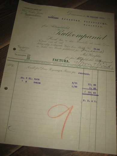 Fractura fra Kullkompaniet Drammen 28 februar 1912