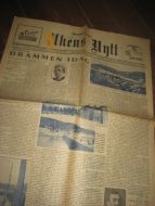 Avis (forside) fra 1933, omtale:  DRAMMEN I DAG. .