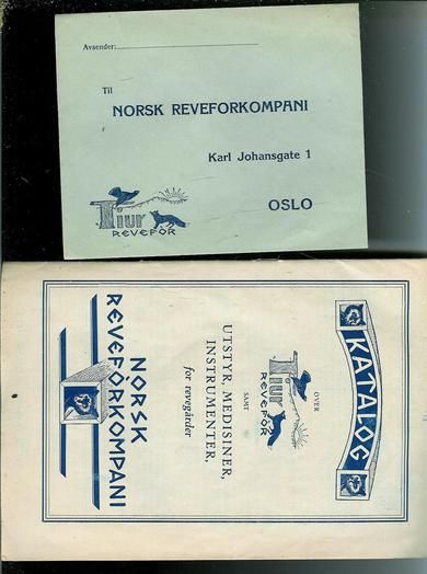 KATALOG fra Norsk Reveforkompani. 1937.