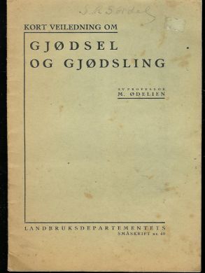 M. Ødegård: Kort veiledning om gjødsel og gjødsling