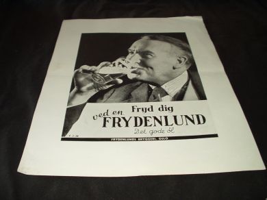Reklameplakat fra Frydenlund Bryggeri 1938