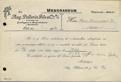 Memorandum fra Aug Pellerin 1934