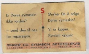 Singer Co Symaskin Aktieselskab, Aalesund