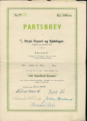 Stryn Fryseri og Kjølelager 1948