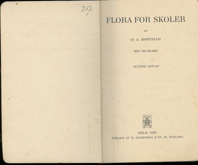O. A. Hofstad, Flora for skoler