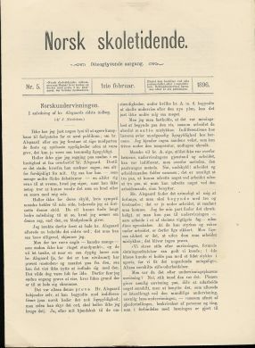 1896,nr 005, Norsk skoletidende