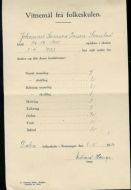 Vitnemål fra folkeskulen 1928