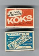 Fyrstikkeske med reklame for koks