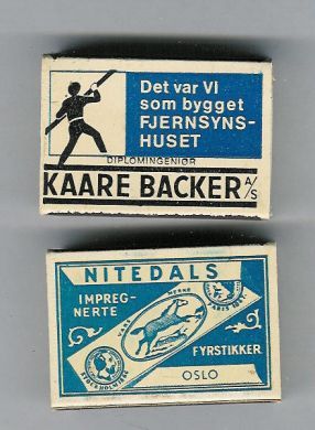 Fyrstikkeske fra Kaare Backer