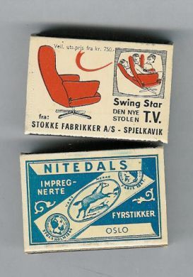 Fyrstikkeske fra Stokke Fabrikker