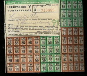 Innkjøpskort for tobakksvaror 1945