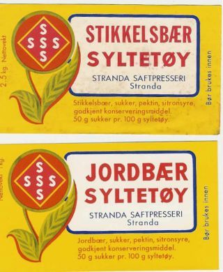 Etiketter fra Stranda Saftpresseri