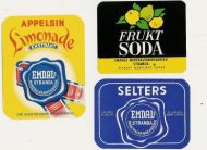 Etiketter fra Emdal Mineralvannsfabrikk