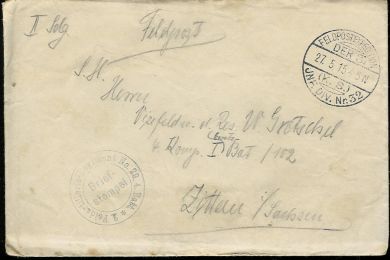 Tysk feltpostbrev fra 1915