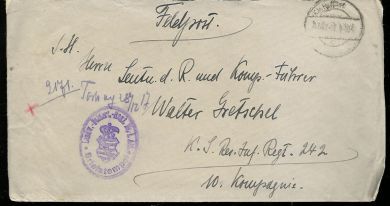 Tysk feltpostbrev med innhold fra 1917