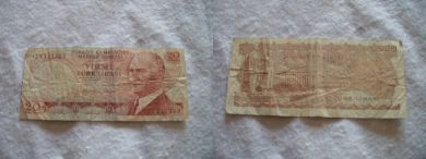 20 tyrk lirasi 1970